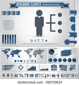 Business and management - infographic elements ans icon set. EPS10 vector