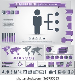 Business and management - infographic elements ans icon set. EPS10 vector