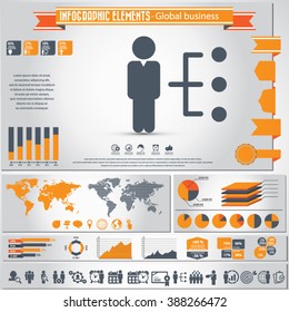 Business and management - infographic elements ans icon set. EPS10 vector