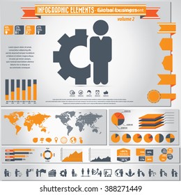 Business and management - infographic elements ans icon set. EPS10 vector