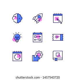 Business and management - line design style icons set