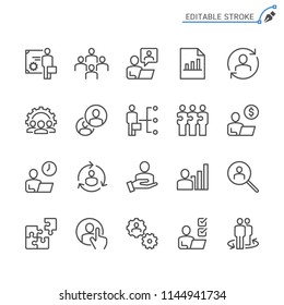 Business Management line icons. Editable stroke. Pixel perfect.