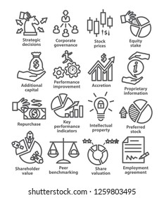 Business management line icons. Pack 42.