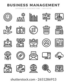 Business Management Lineal icons collection. 25 icon set in a Lineal design.