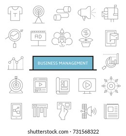 business management and marketing icons