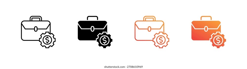 Conjunto de iconos de varios estilos de administración empresarial