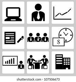 business management and office icon sets