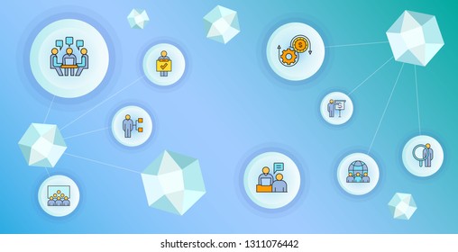 business management and organization concept network illustration