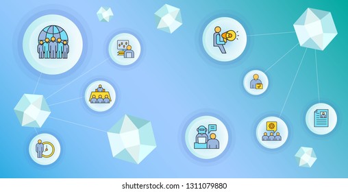 business management and organization concept network illustration