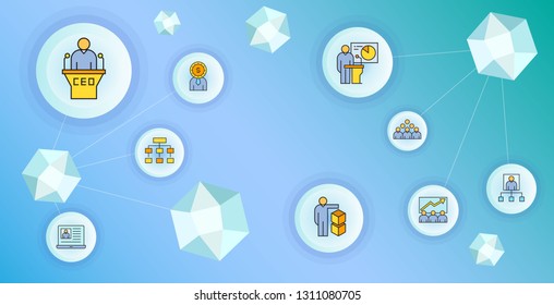 business management and organization concept network illustration