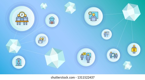 business management and organization    concept network illustration