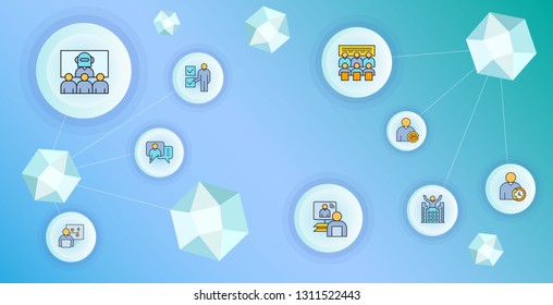 business management and organization    concept network illustration