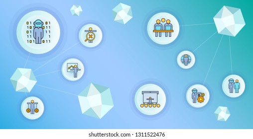 business management and organization    concept network illustration