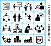 business management, organization development icon set