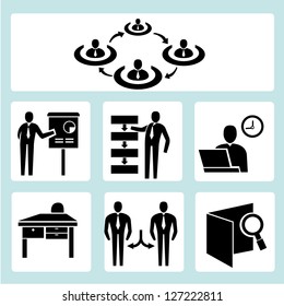 business management, and organization development icon set
