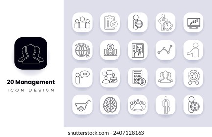 Business Management Outline Icon Collection.