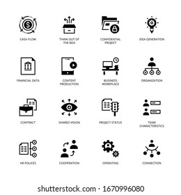 Business Management outline icons, stroke, vector