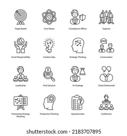 Business And Management Outline Icons - Stroked, Vectors