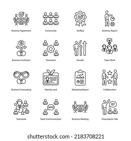 Business And Management Outline Icons - Stroked, Vectors