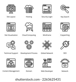 Business and Management Outline Icons - Stroked, Vectors