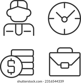 Business und Management Pixel perfekte lineare Symbole Set. Workflow-Optimierung. Professionelle Einstellung. Anpassbare Thin-Line-Symbole. Einzige Vektorgrafik-Rahmenillustrationen. Bearbeitbarer Hub