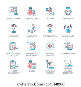 Business Management Process Filled Line icons - Conceptual Vector