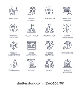 Business Management Process Line icons - Conceptual Vector