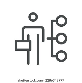 Business management related icon outline and linear vector.