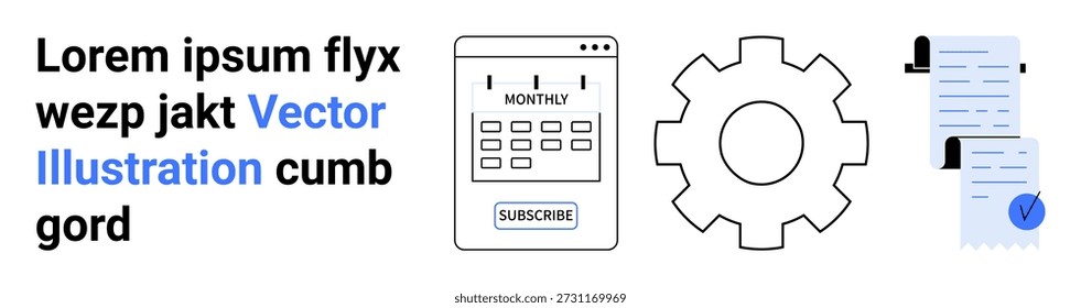 Gestão de negócios, ferramentas de agendamento, otimização de fluxo de trabalho, processos automatizados, verificação de documentos e organização. Interface de calendário, engrenagem e checklist com texto. Otimização do fluxo de trabalho