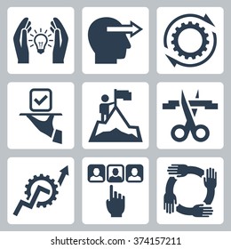 Business Management And Service Vector Icon Set