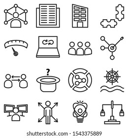 
A business management set icon that contains several items for website or app purposes. Eps10 vector