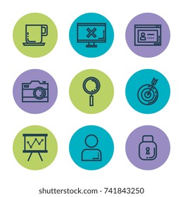 business and management set icons