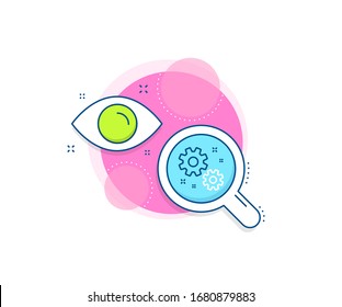  Geschäftsführungszeichen Forschungskomplexsymbol. Arbeitszeilensymbol. Zahnrad- oder Zahnradsymbol. Analytik- oder Analysebanner. Arbeitszeichen. Vektorillustration