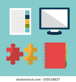 Business management and solutions design, vector graphic.