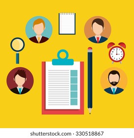 Business management and solutions design, vector graphic.
