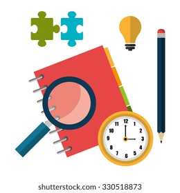 Business management and solutions design, vector graphic.