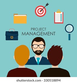 Business management and solutions design, vector graphic.
