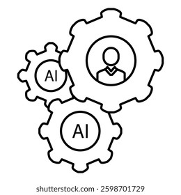 Business Management Strategy Ai Vector Icon Design with Editable Stroke