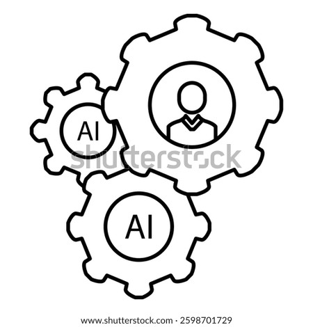 Business Management Strategy Ai Vector Icon Design with Editable Stroke