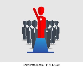 Business management, strategy or human resource EPS 10 vector. Can be used for any project. Successful Team Leader. A team of Successful executives led by a great and leader.