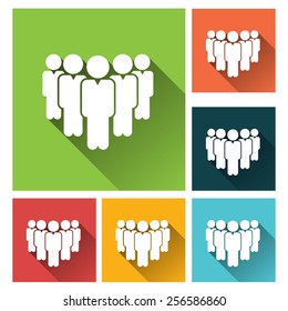 Business management, strategy or human resource icon set