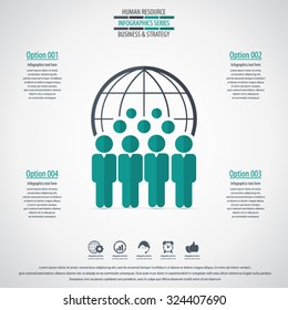 Business management, strategy or human resource infographic. EPS 10 vector.