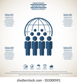 Business management, strategy or human resource infographic. EPS 10 vector.