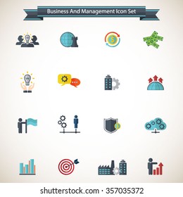 Business management, strategy or human resource icons