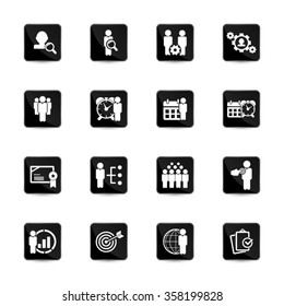 Business management, strategy or human resource icons