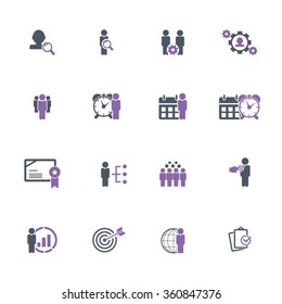 Business management, strategy or human resource icons