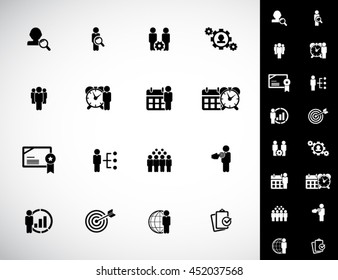 Business management, strategy or human resource icon set