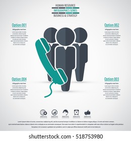 Business management, strategy or human resources infographic. Human resource icon. EPS 10 vector. Can be used for any project