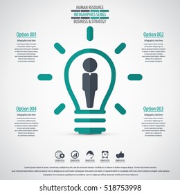 Business Management, Strategy Or Human Resources Infographic. Human Resource Icon. EPS 10 Vector. Can Be Used For Any Project