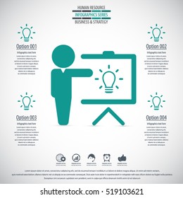 Business management, strategy or human resources infographic. Human resource icon. EPS 10 vector. Can be used for any project
